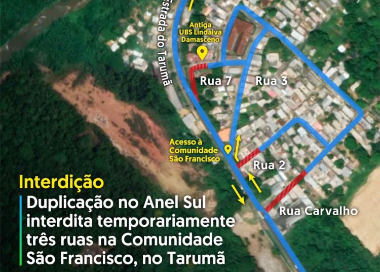 Informe Manaus Anel Sul Seinfra interdita via na Comunidade São