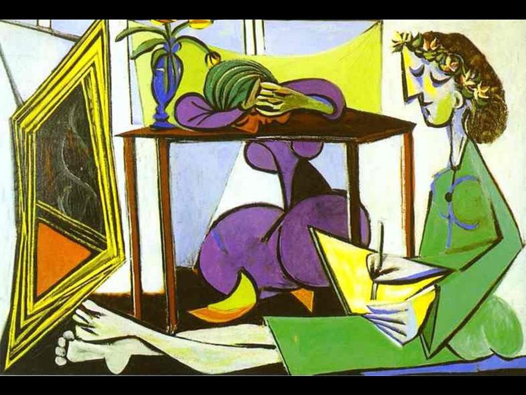 pablo picasso with a girl drawing2