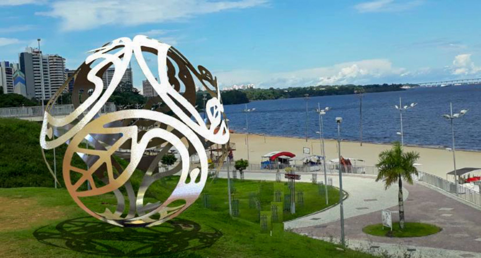 Escultura de cinco metros de diametro na Ponta Negra sera simbolo do Premio United Earth em Manaus