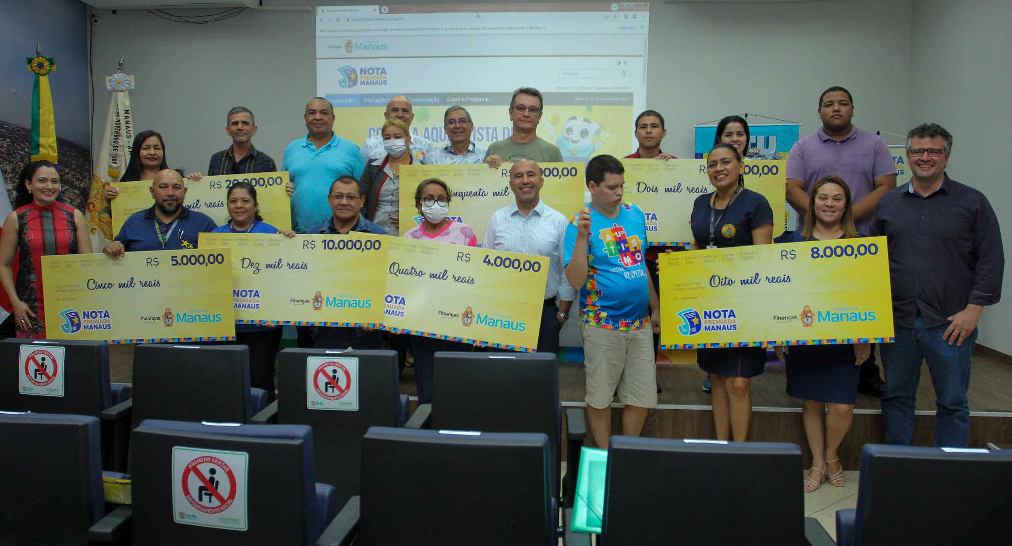 Premiacoes do sorteio especial da Campanha Nota Premiada Manaus da prefeitura somam R 182 mil