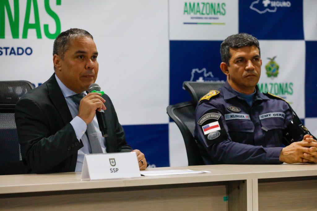 Governo do Amazonas apresenta plano de seguranca para as festividades de fim de ano 4 Sec SSP AM Vinicius Almeida CG da PMAM coronel Klinger Paiva Foto Mauro Neto Secom 1024x682 1