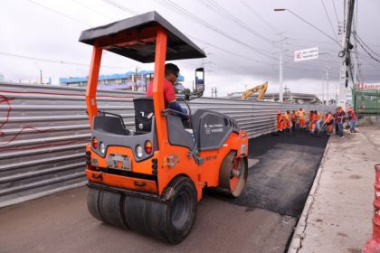 Prefeitura de Manaus inicia recuperacao asfaltica no entorno do complexo viario Rei Pele 2