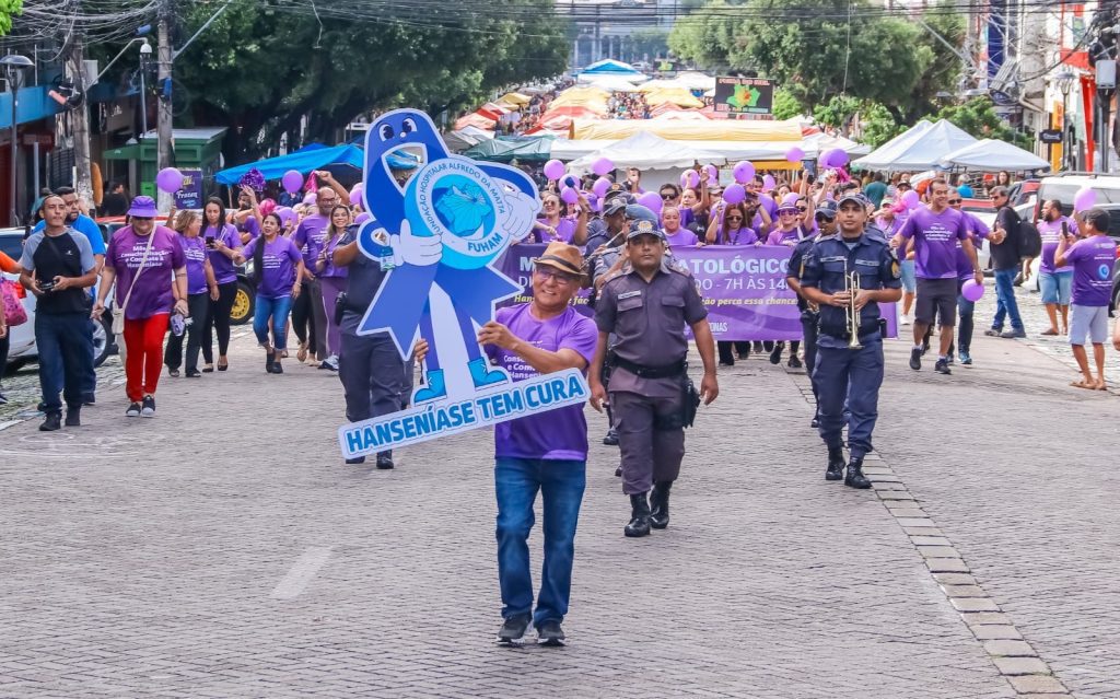 Janeiro Roxo: Fundação Alfredo da Matta realiza caminhada em campanha de conscientização sobre a hanseníase Informe Manaus SES AM Caminhada em conscientizac807 a771 o sobre a hanseni769 ase Foto Evandro Seixas 1024x639 1