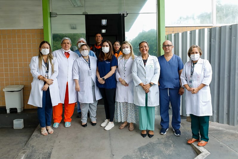 Governo do Amazonas encaminha criança acompanhada pelo Hospital Francisca Mendes para transplante de coração no HCOR 10 SES AM 4 Parte da equipe multidisciplinar da FHCFM responsavel pelo Elias Foto Antonio Lima Secom
