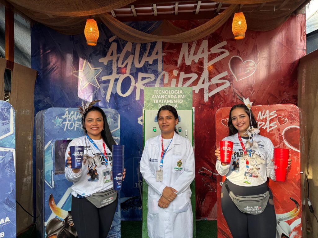 Festival de Parintins 2025: Cosama reforça segurança hídrica durante o festival com monitoramento da qualidade da água em tempo real 7 Cosama Espaco de Hidratacao Foto Francy Silva Cosama 4 1024x768 1