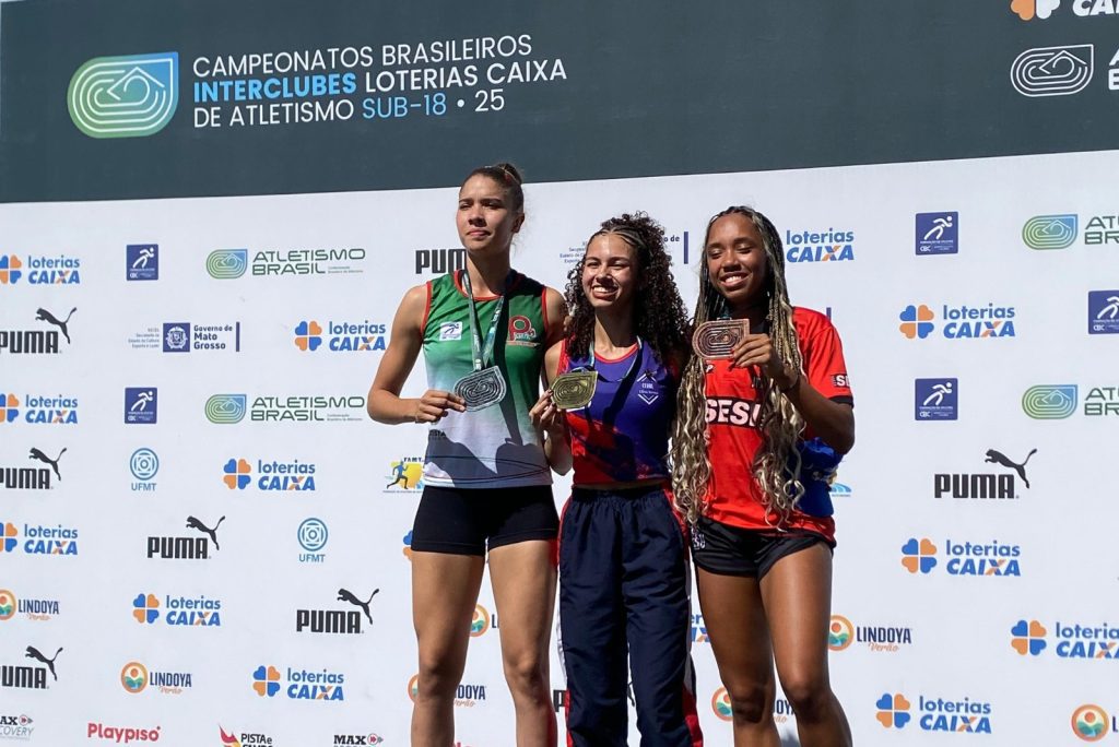 Atleta amazonense conquista ouro no Campeonato Brasileiro Sub-18 de Atletismo 7 SEDEL Samara Macena no Podio do Brasileiro de Atletismo Interclubes FOTO Divulgacao Sedel 1024x684 1
