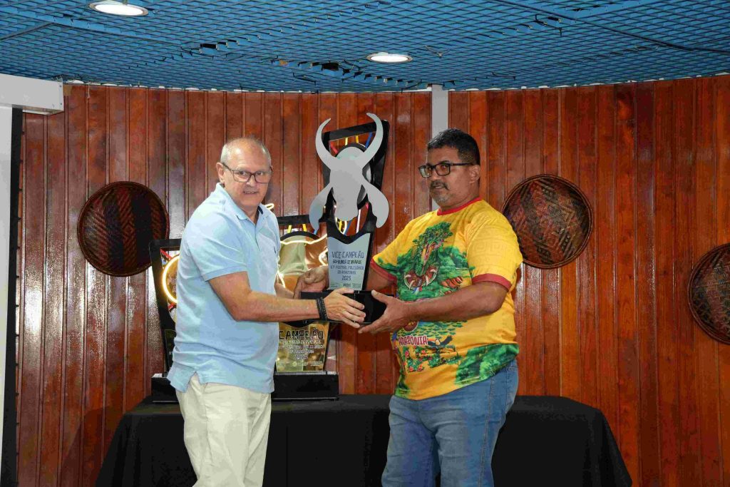 Boi Brilhante é campeão do 67º Festival Folclórico do Amazonas com 339,3 pontos Informe Manaus Cultura FFAM Boi Tira Prosa segundo lugar foto Aguilar Abecassis Secretaria de Estado de Cultura e Economia Criativa 1024x683 1