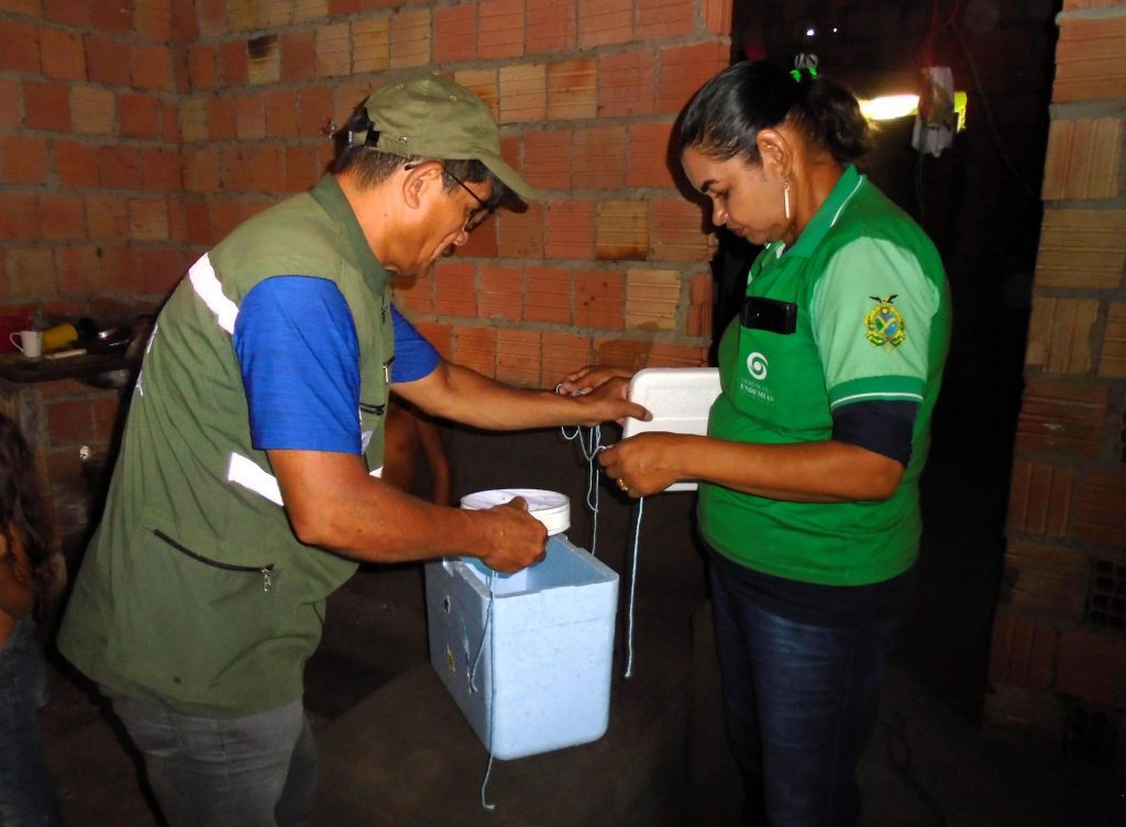 FVS-RCP participa de estudo sobre eficácia de inseticidas no controle da malária no Amazonas Informe Manaus FVS RCP Pesquisa inseticida malaria FOTO Aline Reis FVS RCP 2 1024x752 1