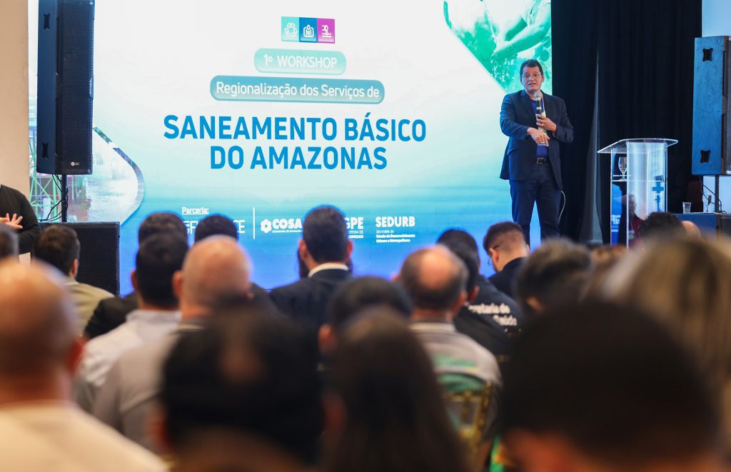 Governo do Amazonas informa novo local da 1ª Assembleia Extraordinária do Colegiado da Microrregião de Saneamento Básico Informe Manaus UGPE WORKSHOP DE SANEAMENTO FOTO TIAGO CORREA UGPE02 1024x661 1